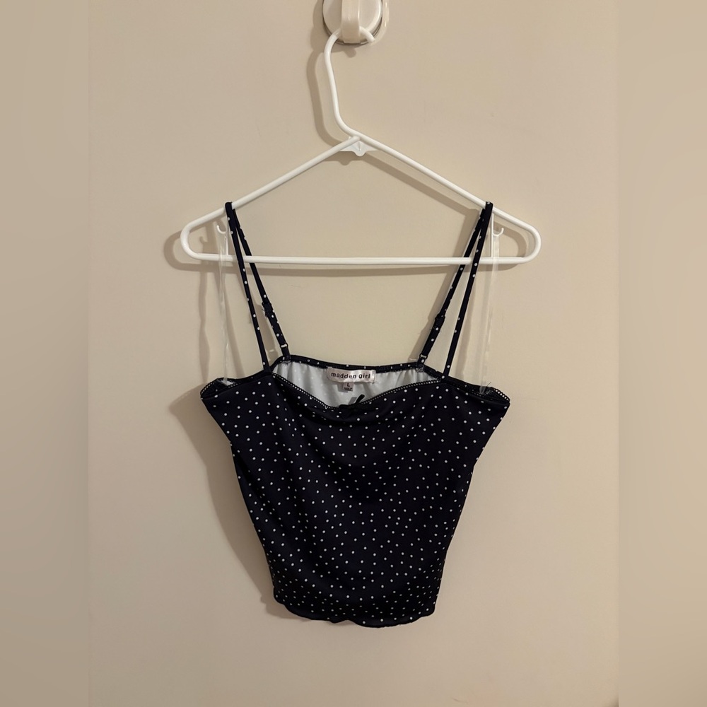 Madden Girl Black and White Polka Dot Camisole